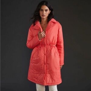 Anthropologie Maeve Cinched Puffer Coat Size L NEW